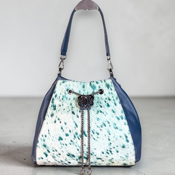 Sharif Handbags - Sharif Legacy Haircalf Leather Drawstring Shoulder Bag - New without tags